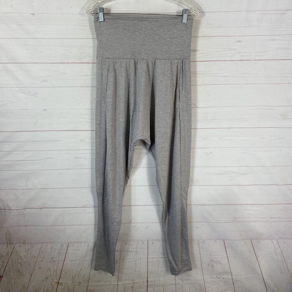 Zuda Womens Drop Crotch Activewear Pants Size Small Gray Pockets Stretch